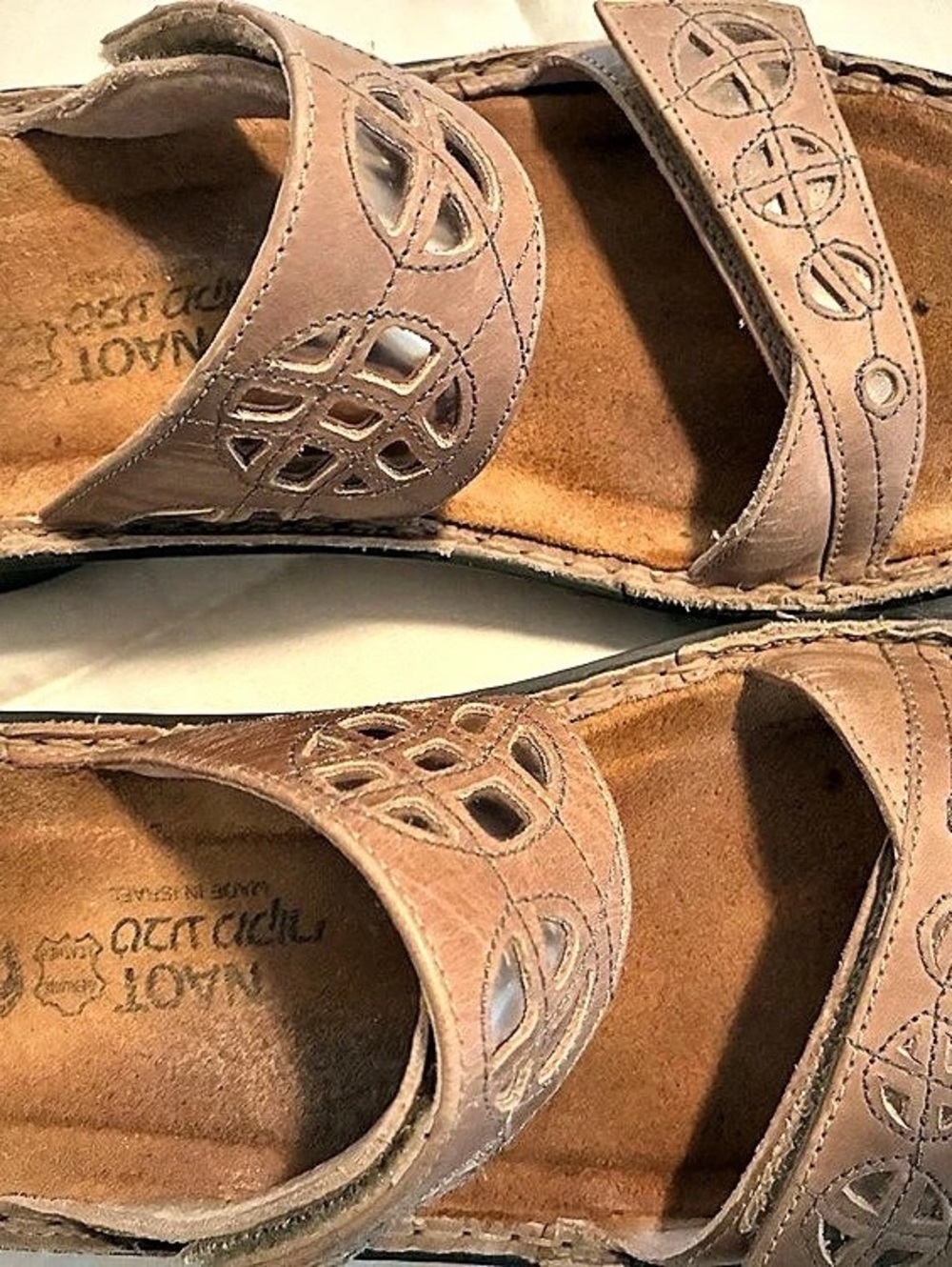 Naot Breezy Wedge Sandal Women's Brown Geometric Sandals